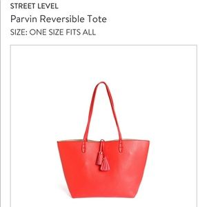 NWT Street Level Orange Parvin Reversible Tote